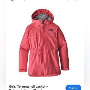 Patagonia Girls' Torrentshell Jacket in Coral